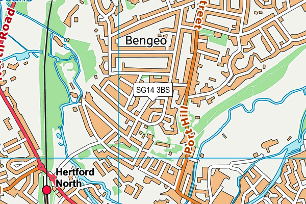 SG14 3BS map - OS VectorMap District (Ordnance Survey)