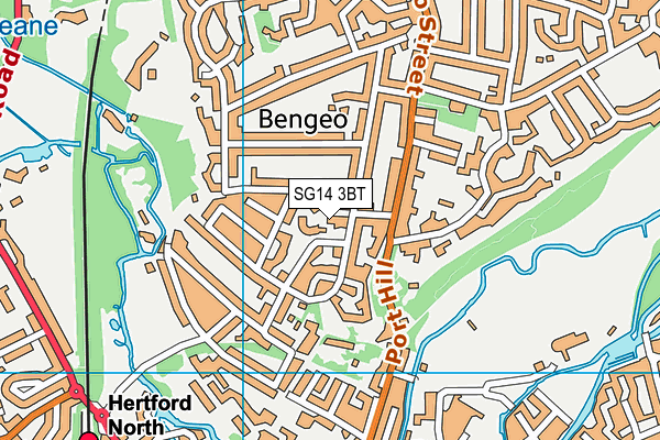 SG14 3BT map - OS VectorMap District (Ordnance Survey)
