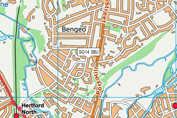 SG14 3BU map - OS VectorMap District (Ordnance Survey)