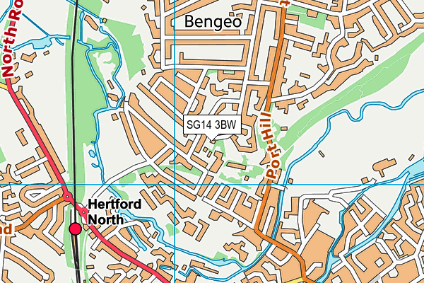 SG14 3BW map - OS VectorMap District (Ordnance Survey)