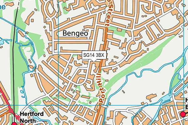 SG14 3BX map - OS VectorMap District (Ordnance Survey)