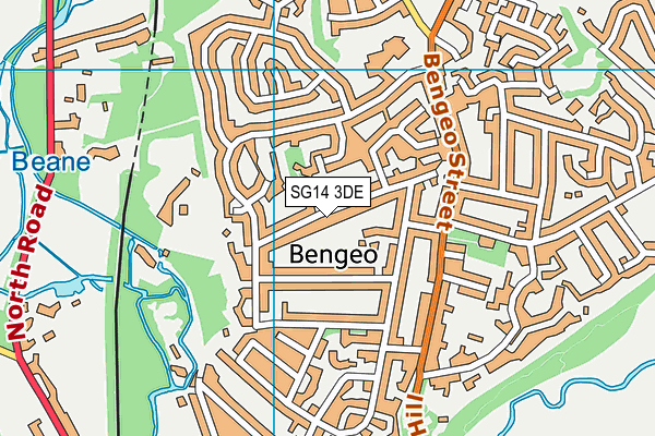 SG14 3DE map - OS VectorMap District (Ordnance Survey)