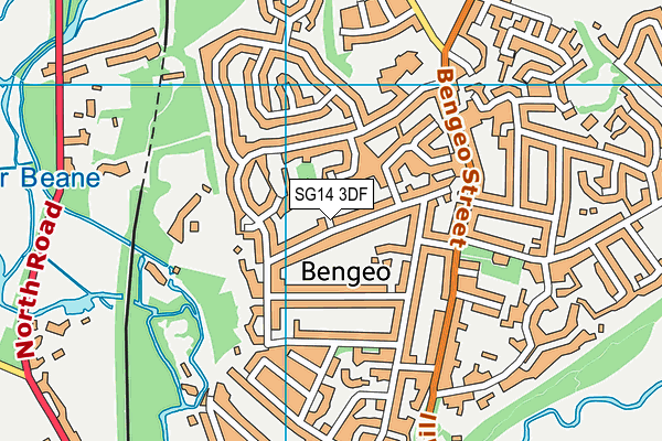 SG14 3DF map - OS VectorMap District (Ordnance Survey)