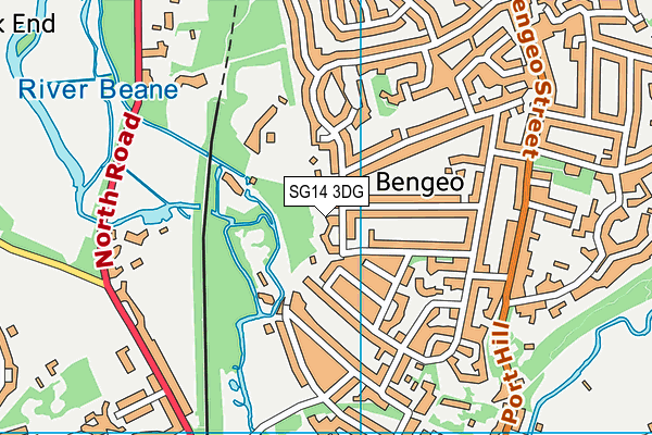 SG14 3DG map - OS VectorMap District (Ordnance Survey)