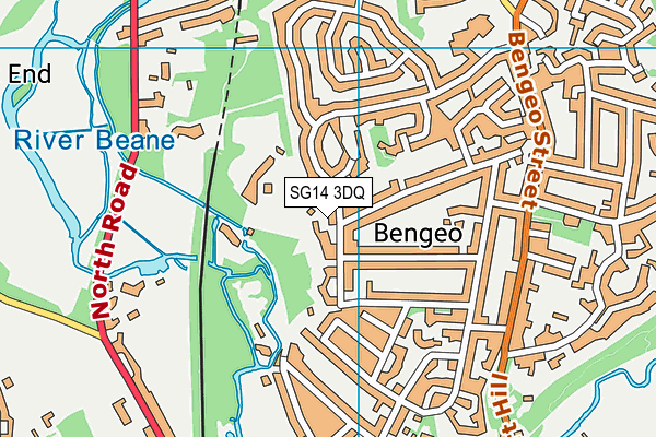 SG14 3DQ map - OS VectorMap District (Ordnance Survey)