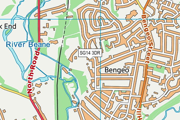 SG14 3DR map - OS VectorMap District (Ordnance Survey)