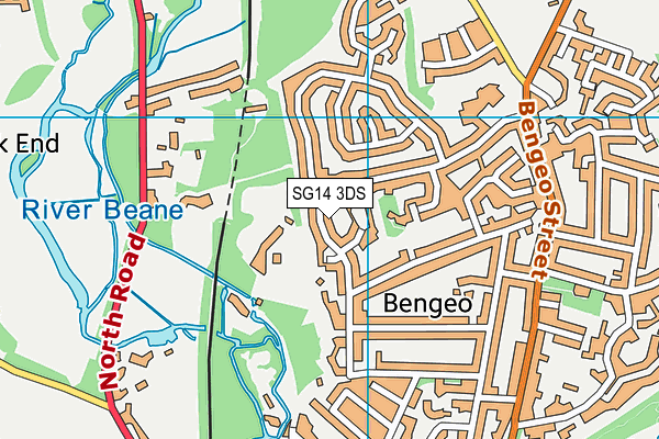 SG14 3DS map - OS VectorMap District (Ordnance Survey)