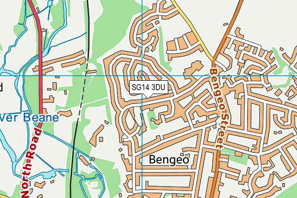 SG14 3DU map - OS VectorMap District (Ordnance Survey)