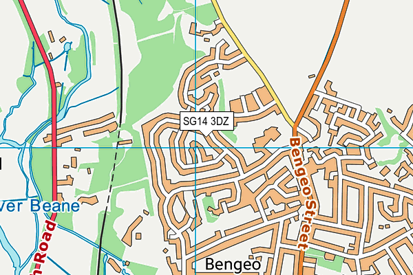 SG14 3DZ map - OS VectorMap District (Ordnance Survey)