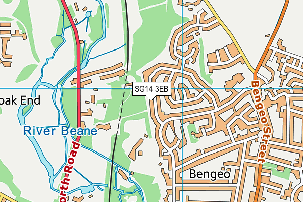 SG14 3EB map - OS VectorMap District (Ordnance Survey)