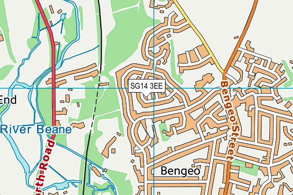 SG14 3EE map - OS VectorMap District (Ordnance Survey)