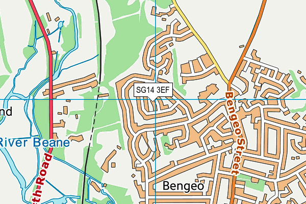 SG14 3EF map - OS VectorMap District (Ordnance Survey)
