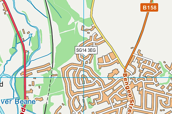 SG14 3EG map - OS VectorMap District (Ordnance Survey)