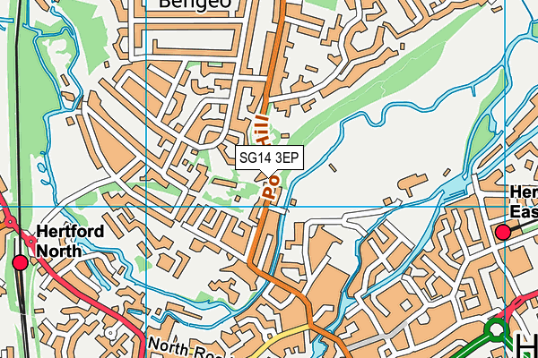 SG14 3EP map - OS VectorMap District (Ordnance Survey)