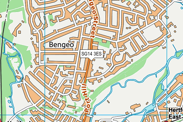 SG14 3ES map - OS VectorMap District (Ordnance Survey)