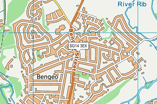 SG14 3EX map - OS VectorMap District (Ordnance Survey)