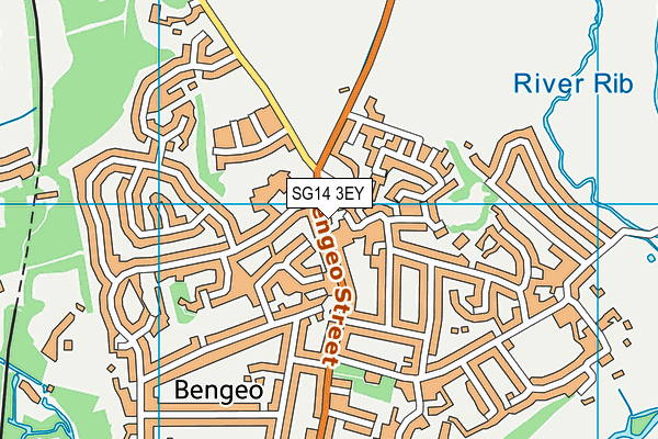 SG14 3EY map - OS VectorMap District (Ordnance Survey)