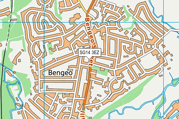 SG14 3EZ map - OS VectorMap District (Ordnance Survey)