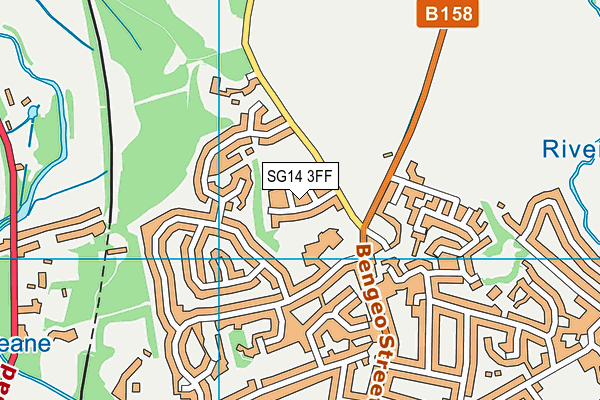 SG14 3FF map - OS VectorMap District (Ordnance Survey)