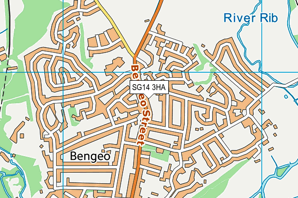 SG14 3HA map - OS VectorMap District (Ordnance Survey)