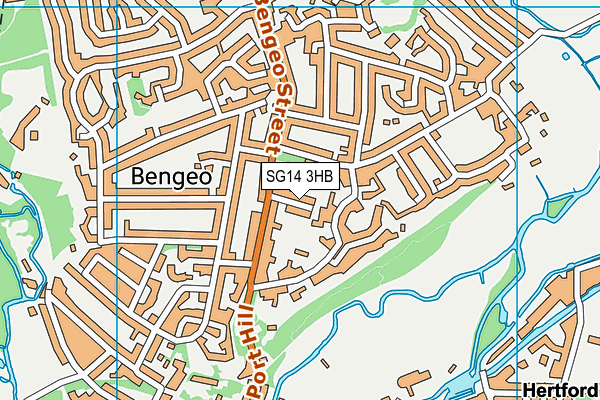 SG14 3HB map - OS VectorMap District (Ordnance Survey)