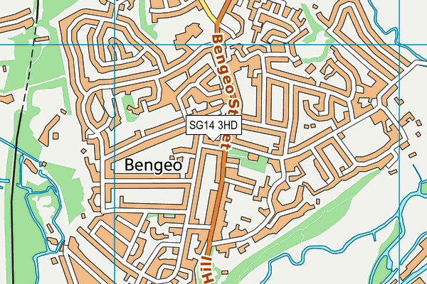 SG14 3HD map - OS VectorMap District (Ordnance Survey)