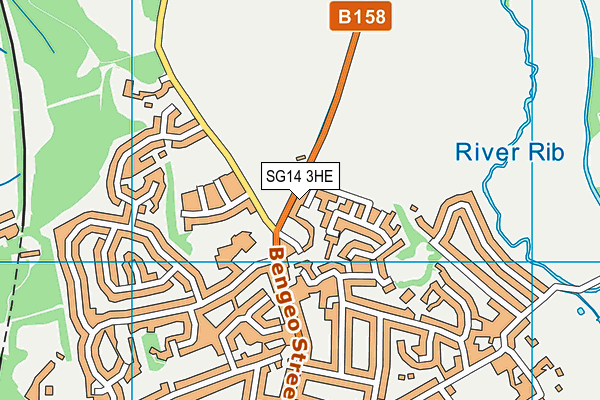 SG14 3HE map - OS VectorMap District (Ordnance Survey)