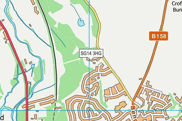 SG14 3HG map - OS VectorMap District (Ordnance Survey)