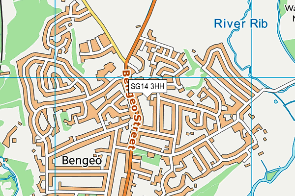 SG14 3HH map - OS VectorMap District (Ordnance Survey)