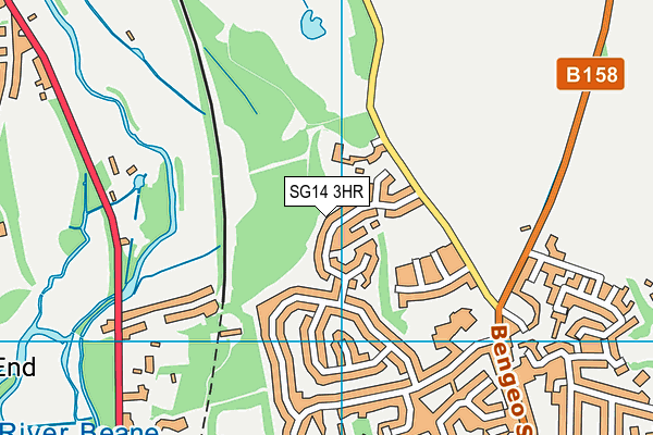 SG14 3HR map - OS VectorMap District (Ordnance Survey)