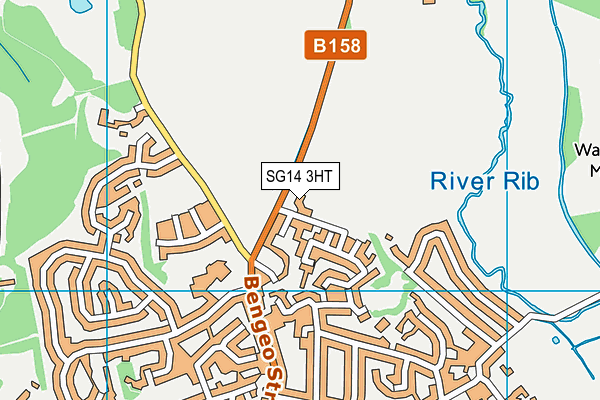 SG14 3HT map - OS VectorMap District (Ordnance Survey)