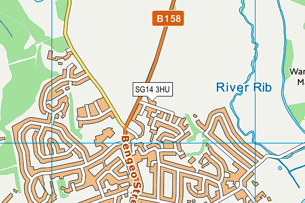 SG14 3HU map - OS VectorMap District (Ordnance Survey)