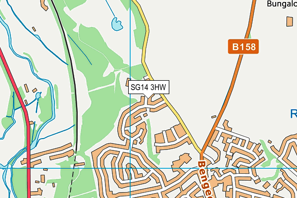 SG14 3HW map - OS VectorMap District (Ordnance Survey)