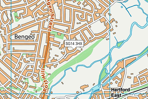 SG14 3HX map - OS VectorMap District (Ordnance Survey)