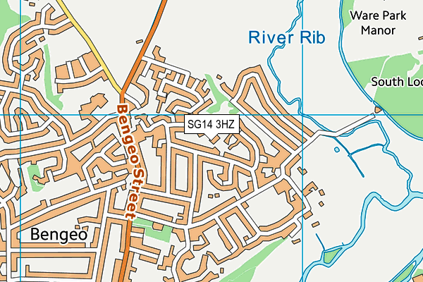 SG14 3HZ map - OS VectorMap District (Ordnance Survey)