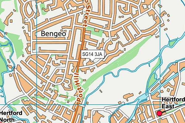 SG14 3JA map - OS VectorMap District (Ordnance Survey)