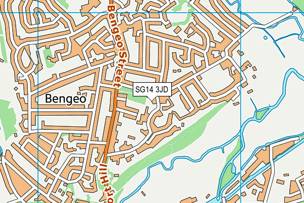 SG14 3JD map - OS VectorMap District (Ordnance Survey)