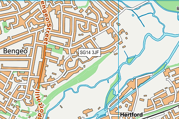 SG14 3JF map - OS VectorMap District (Ordnance Survey)