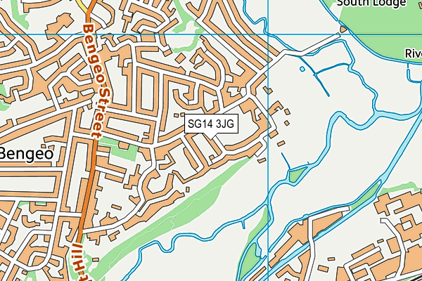 SG14 3JG map - OS VectorMap District (Ordnance Survey)