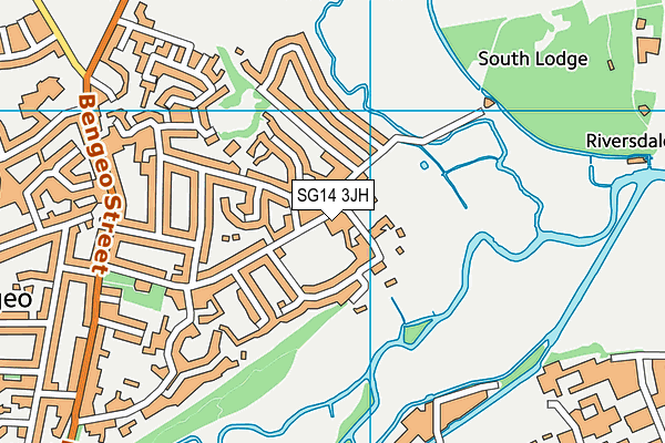 SG14 3JH map - OS VectorMap District (Ordnance Survey)