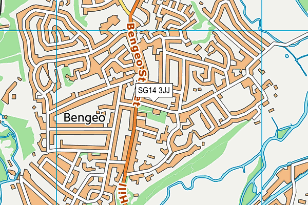 SG14 3JJ map - OS VectorMap District (Ordnance Survey)