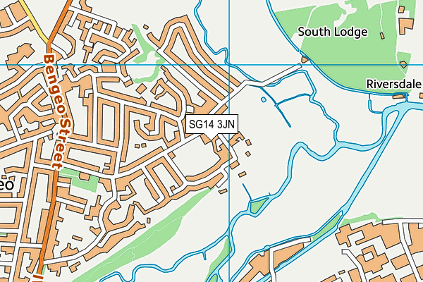 SG14 3JN map - OS VectorMap District (Ordnance Survey)