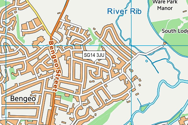 SG14 3JU map - OS VectorMap District (Ordnance Survey)