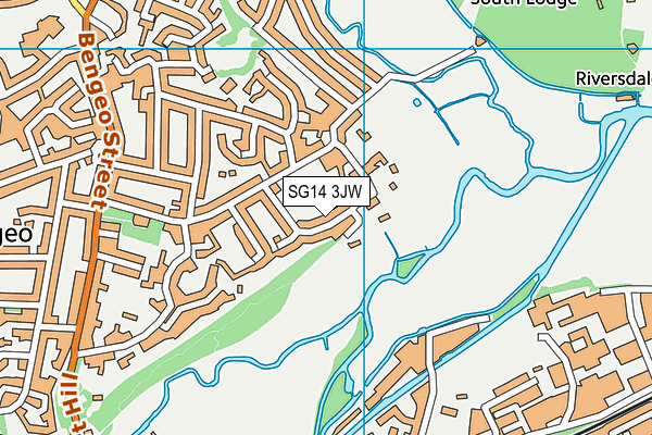 SG14 3JW map - OS VectorMap District (Ordnance Survey)