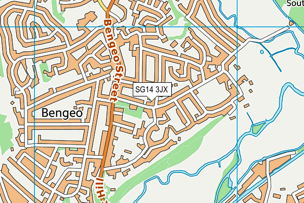 SG14 3JX map - OS VectorMap District (Ordnance Survey)