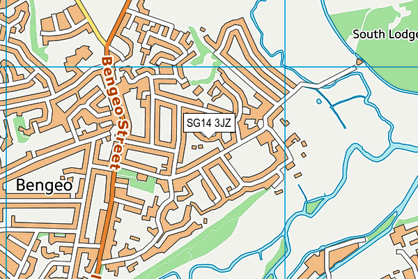 SG14 3JZ map - OS VectorMap District (Ordnance Survey)