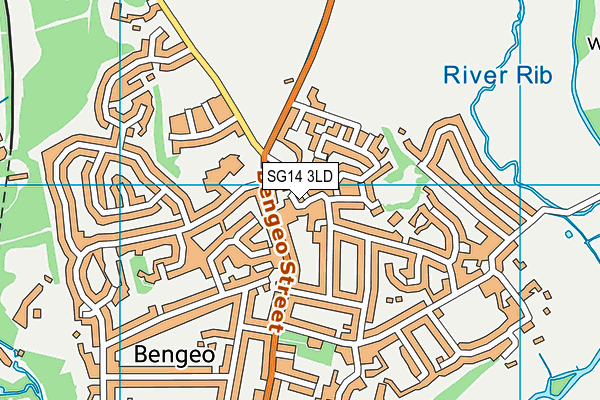 SG14 3LD map - OS VectorMap District (Ordnance Survey)