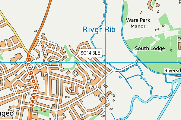 SG14 3LE map - OS VectorMap District (Ordnance Survey)