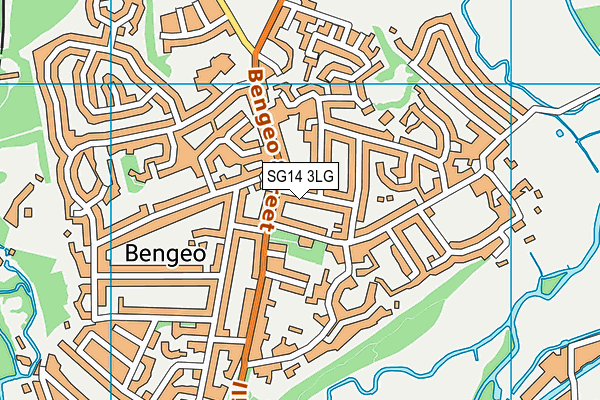 SG14 3LG map - OS VectorMap District (Ordnance Survey)