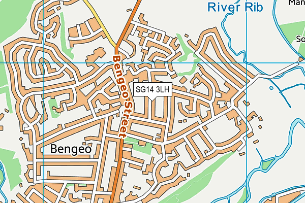 SG14 3LH map - OS VectorMap District (Ordnance Survey)